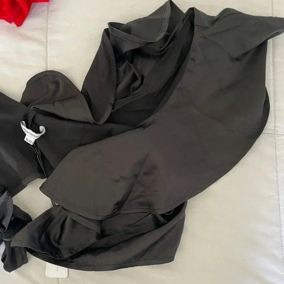 WeWoreWhat satin ruffle crop top - Picture 7 of 13